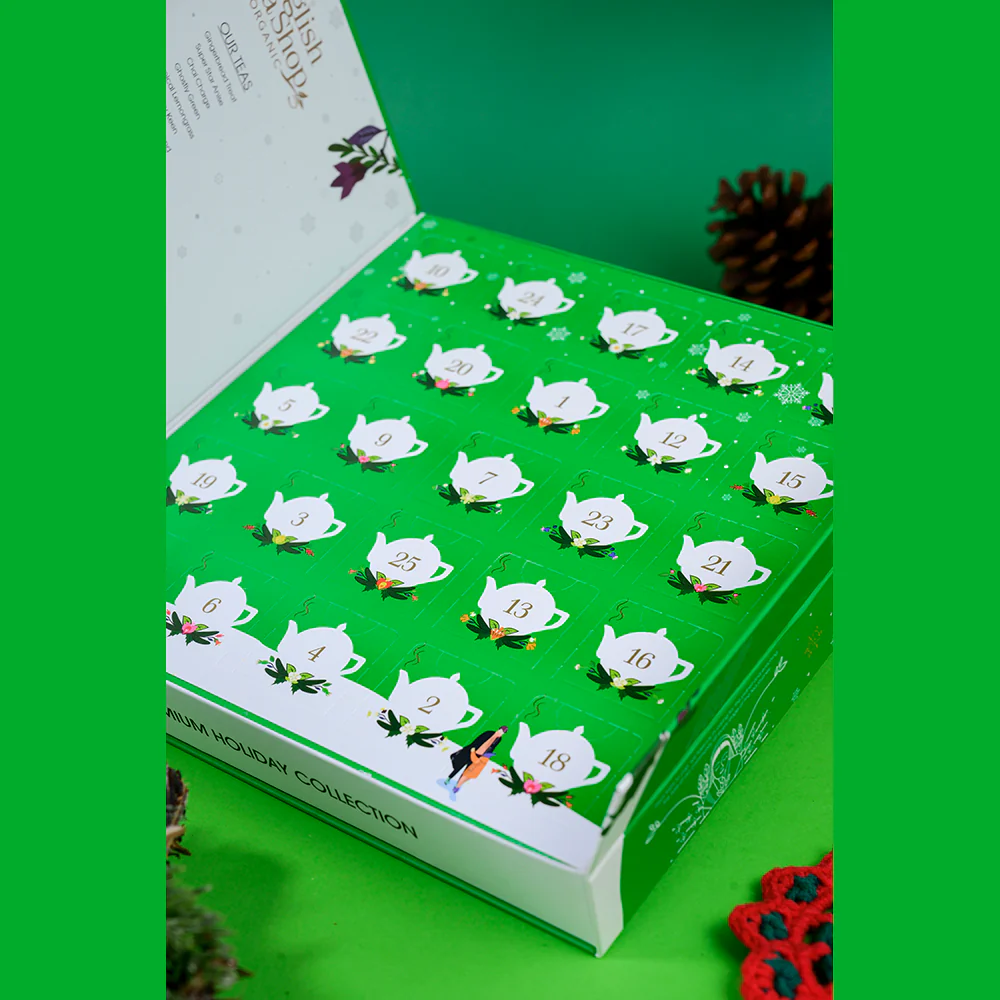 Advent Calendar - Book Style Green - 25 Pyramids - Image 3