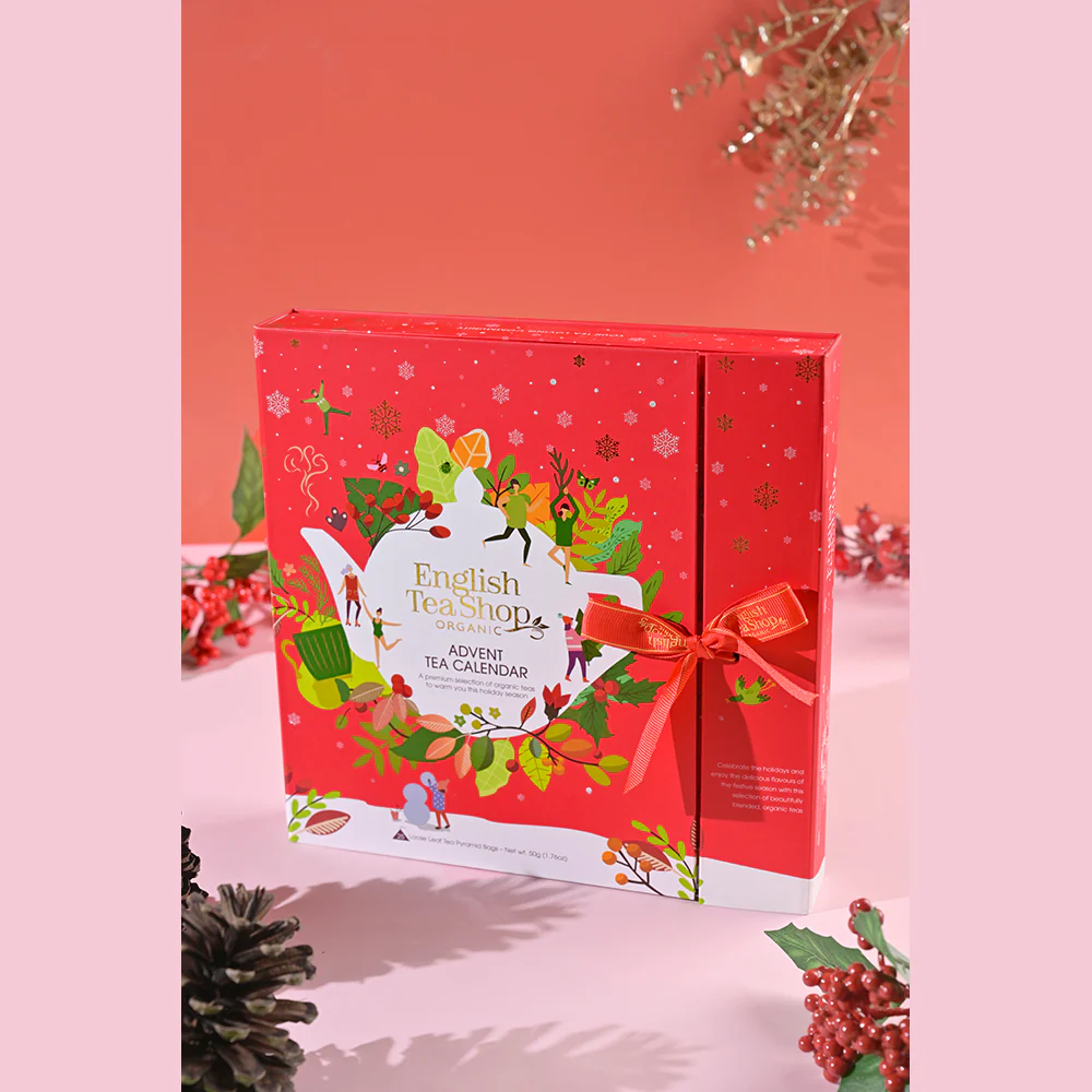 Advent Calendar - Book Style Red - 25 Pyramids - Image 2