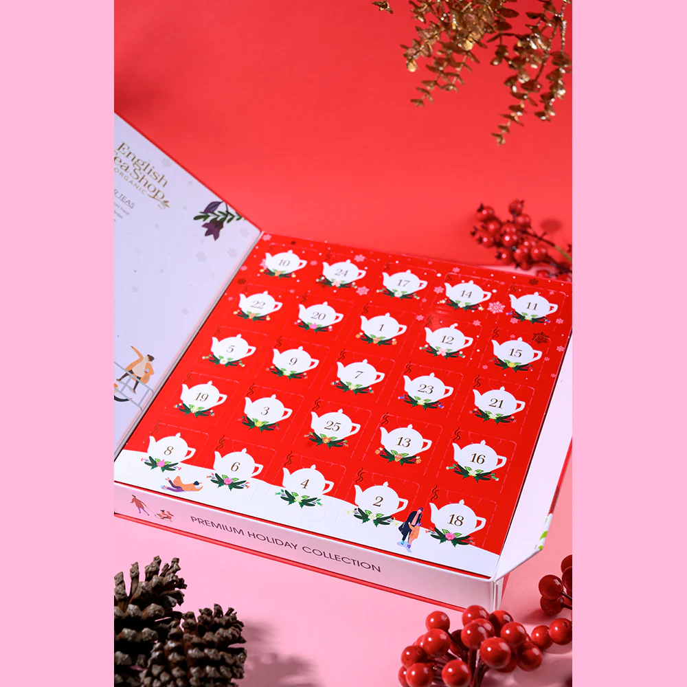 Advent Calendar - Book Style Red - 25 Pyramids - Image 3