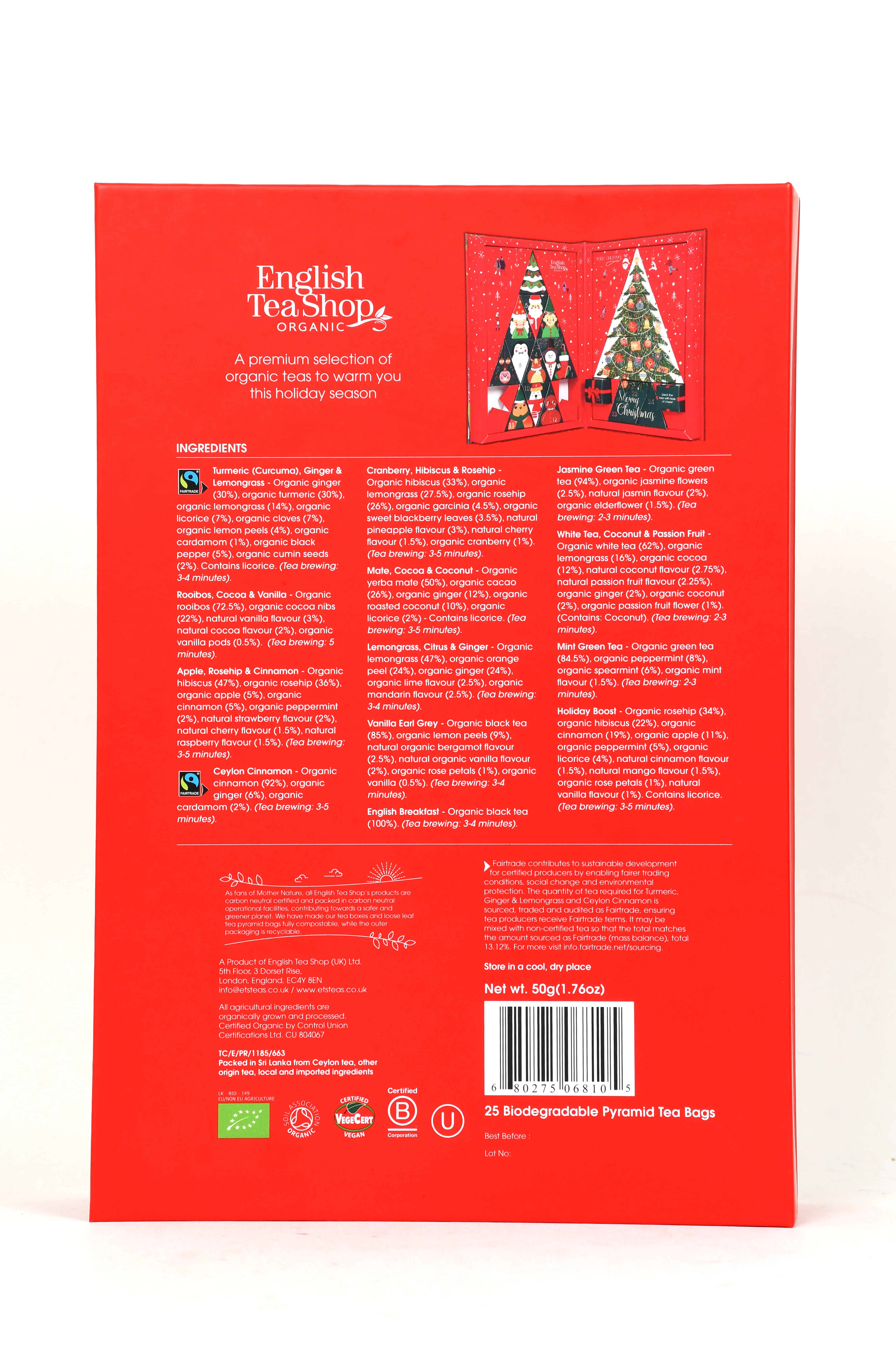 Advent Calendar Tea Book - Red - 25 Pyramids - NEW FOR 2025 - Image 5