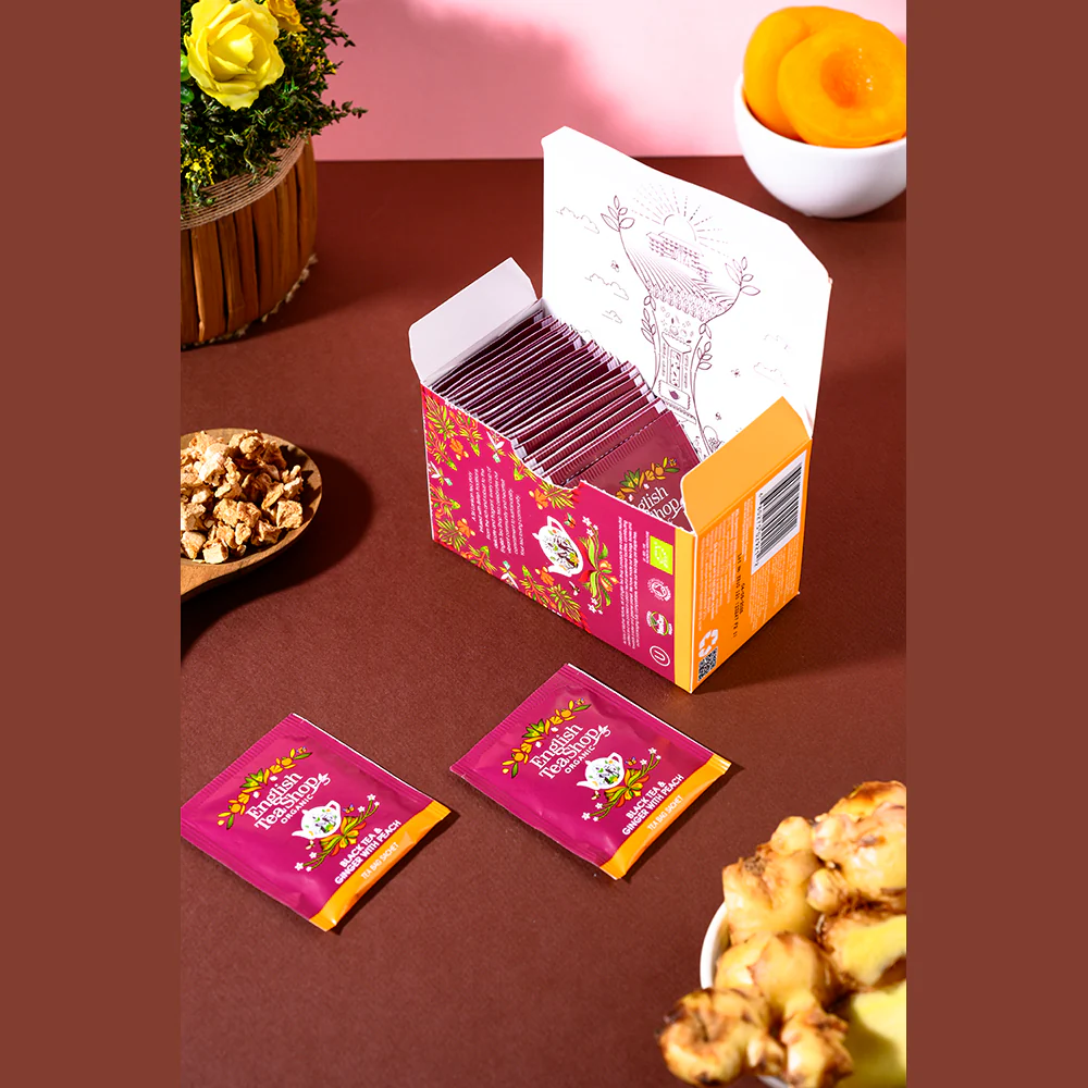 Black Tea & Ginger with Peach - 20 Tea Sachets - Image 3