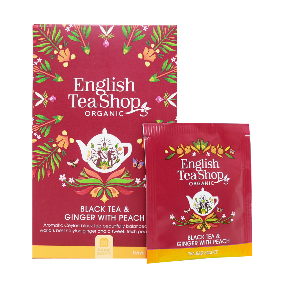 Black Tea & Ginger with Peach - 20 Tea Sachets - Image 4