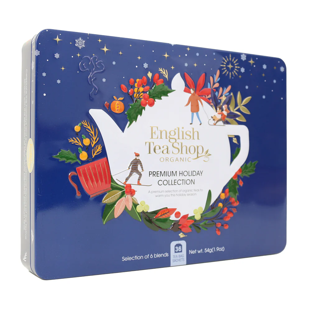 Premium Holiday Collection Blue Gift Tin - 36 Tea Sachets - Image 4