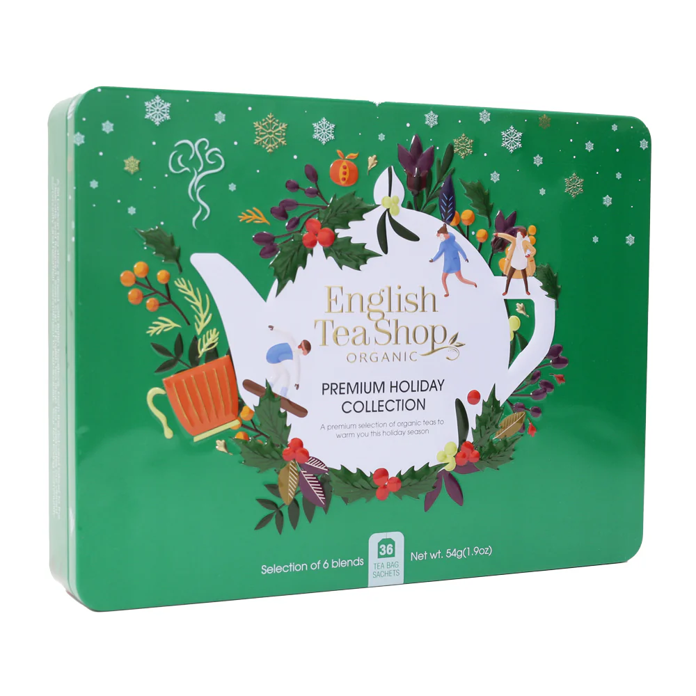 Premium Holiday Collection Green Gift Tin - 36 Tea Sachets - Image 4
