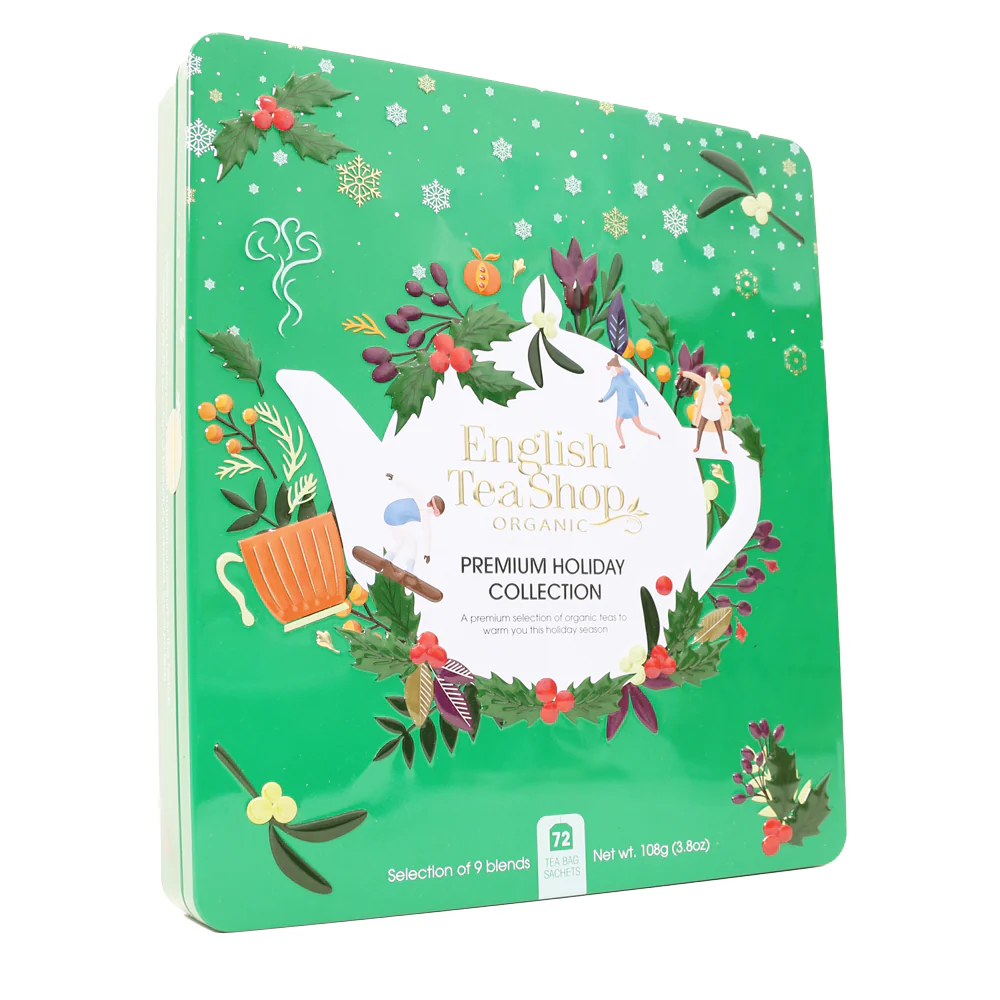Premium Holiday Collection Green Gift Tin - 72 Tea Sachets - Image 2