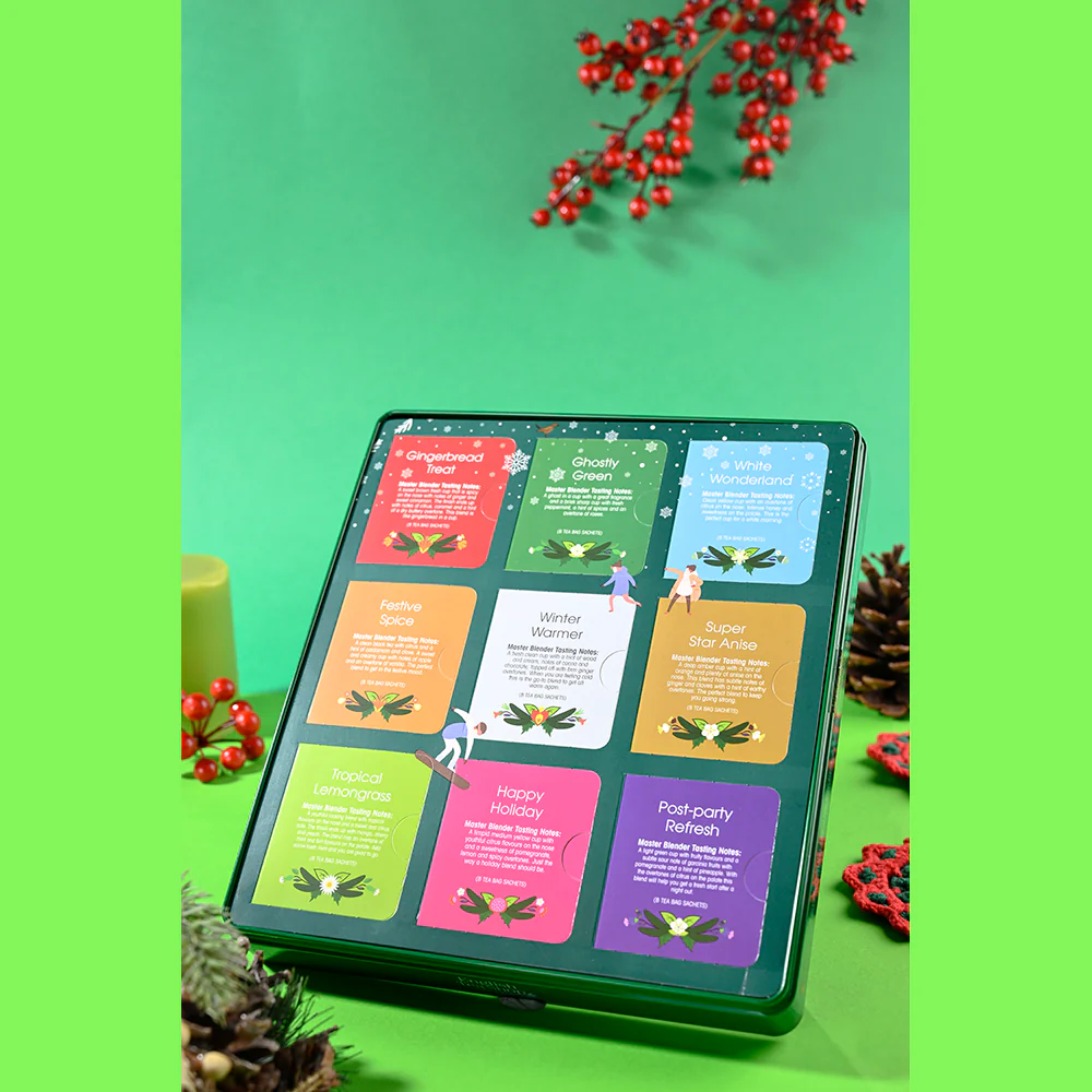 Premium Holiday Collection Green Gift Tin - 72 Tea Sachets - Image 4