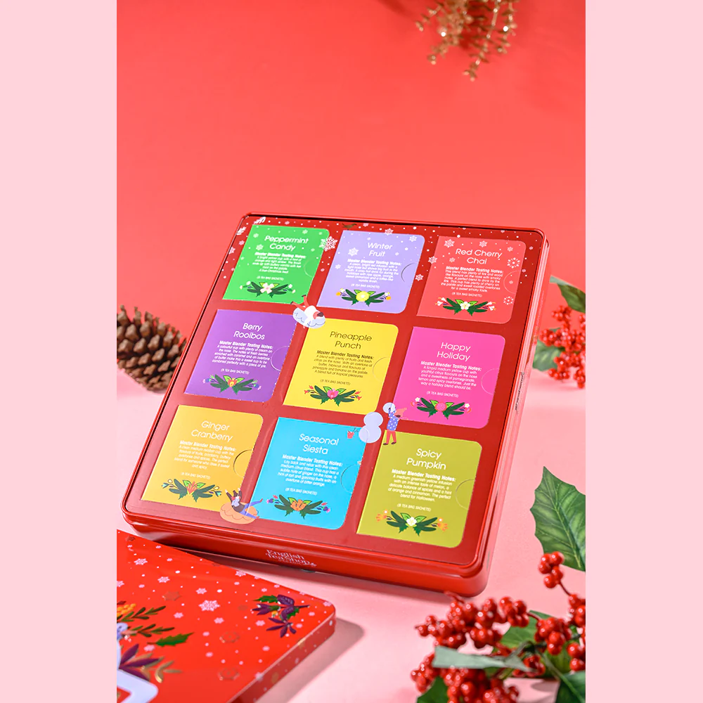 Premium Holiday Collection Red Gift Tin - 72 Tea Sachets - Image 3