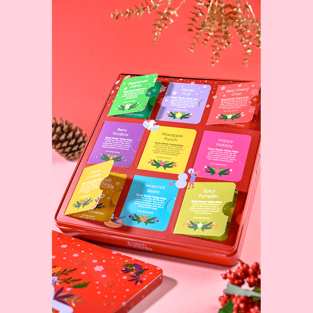 Premium Holiday Collection Red Gift Tin - 72 Tea Sachets - Image 5