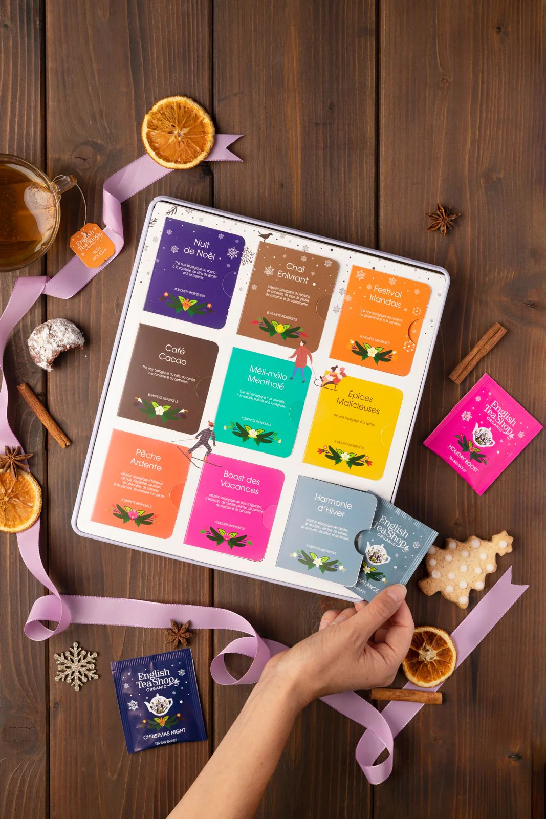 Premium Holiday Collection White Gift Tin - 72 Tea Sachets - Image 3