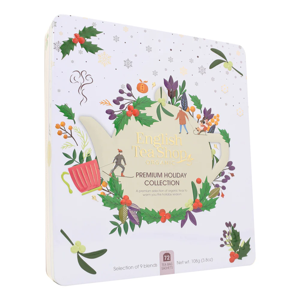 Premium Holiday Collection White Gift Tin - 72 Tea Sachets - Image 4
