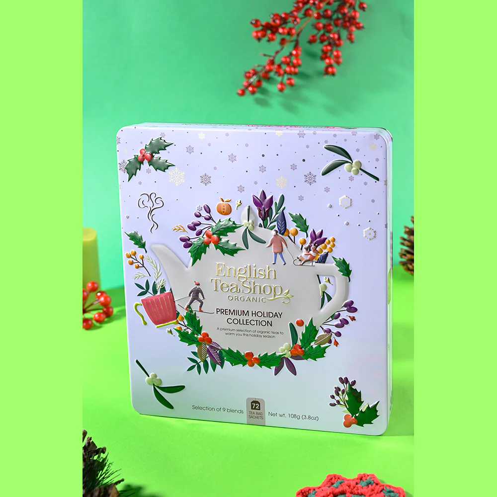 Premium Holiday Collection White Gift Tin - 72 Tea Sachets - Image 5
